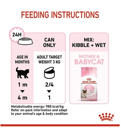 Royal Canin Mother & Babycat Mousse - Young & Adult Wet Cat Food 195g.
