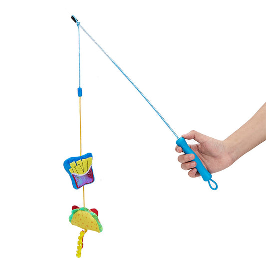 FOFOS Replaceable Hungry Kittens Cat Wand Cat Toy
