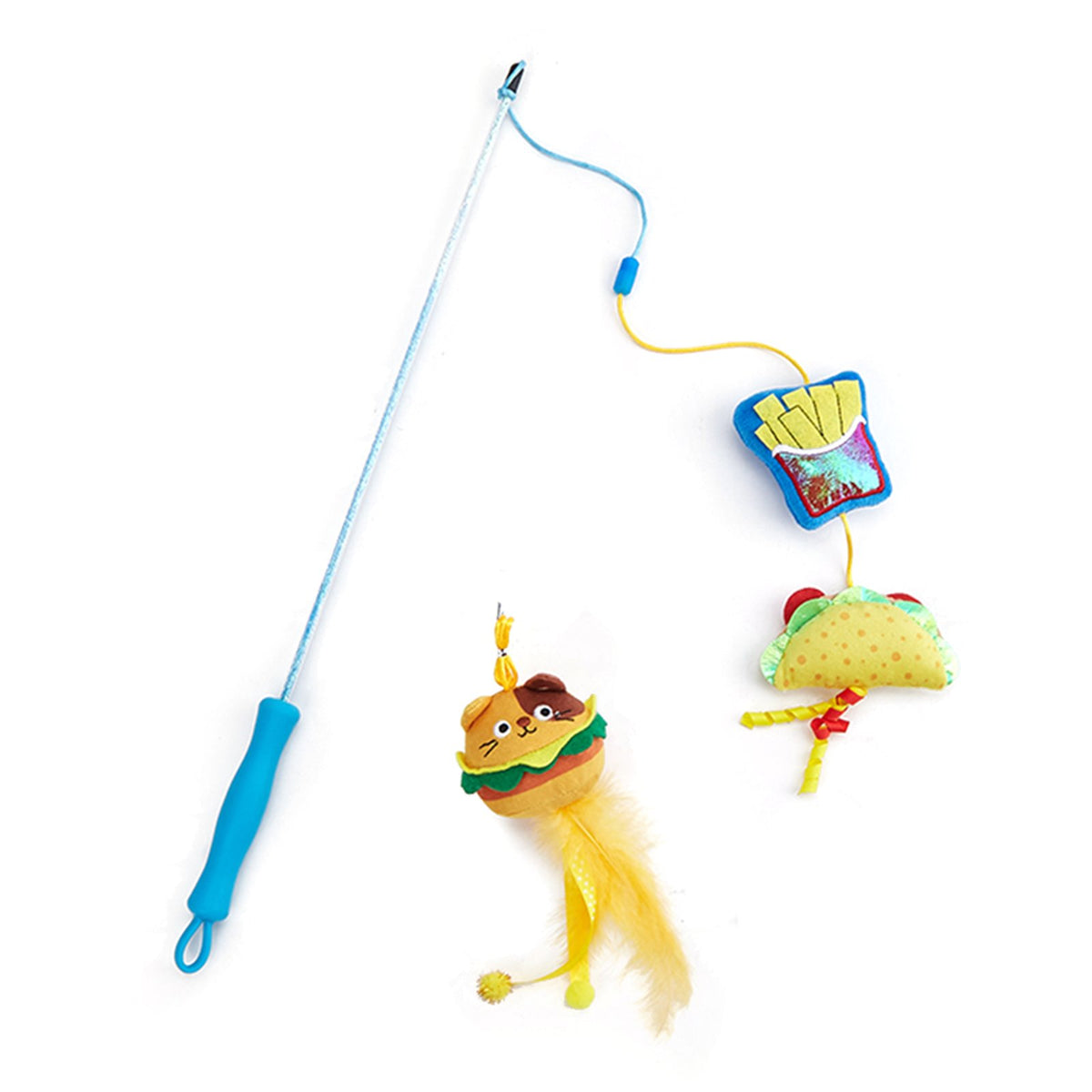 FOFOS Replaceable Hungry Kittens Cat Wand Cat Toy